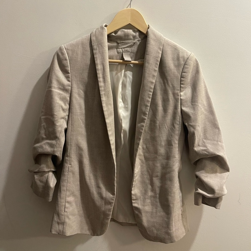 H&M Khaki 3/4 Sleeve Blazer Size 2